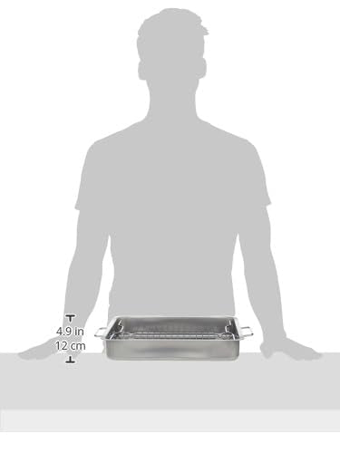 IKEA Koncis Ofenform mit Rost, Edelstahl, Silber, 40 x 32 x 7 cm