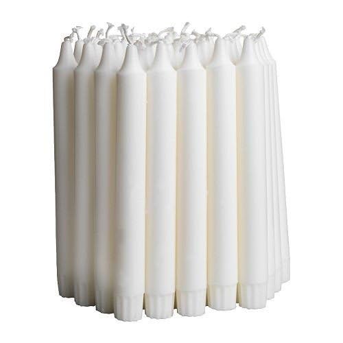 IKEA JUBLA 50 Stück Tafelkerzen Lüsterkerzen duftneutral weiß, Unparfümiert