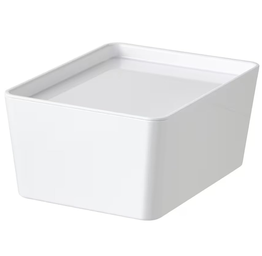 IKEA Kuggis kleine Box mit Deckel aus Kunststoff 13x18x8 cm - weiß