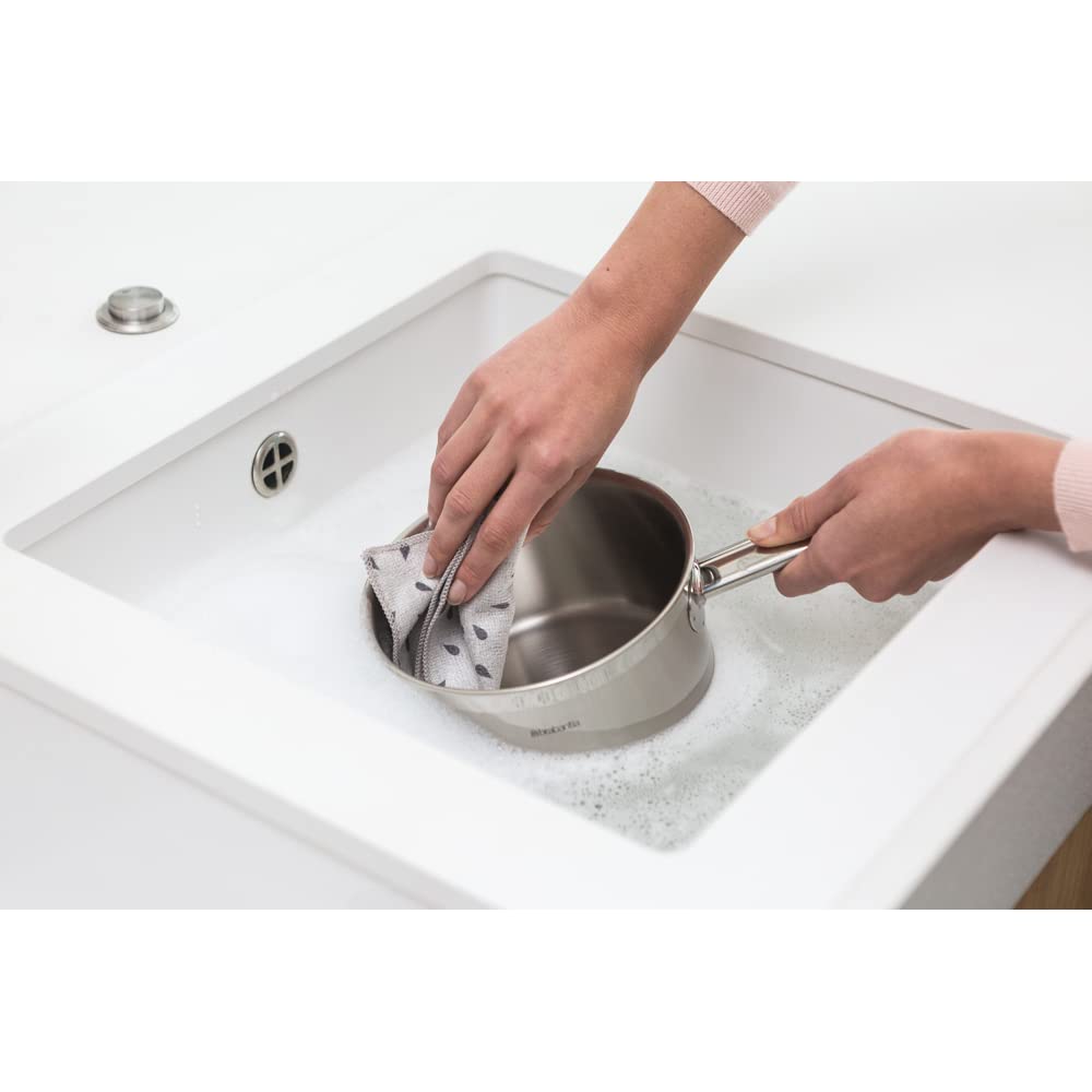 Brabantia Mikrofaser Reinigungstuch (2er Set), Hellgrau, 30 x 30 cm, 2-Einheiten