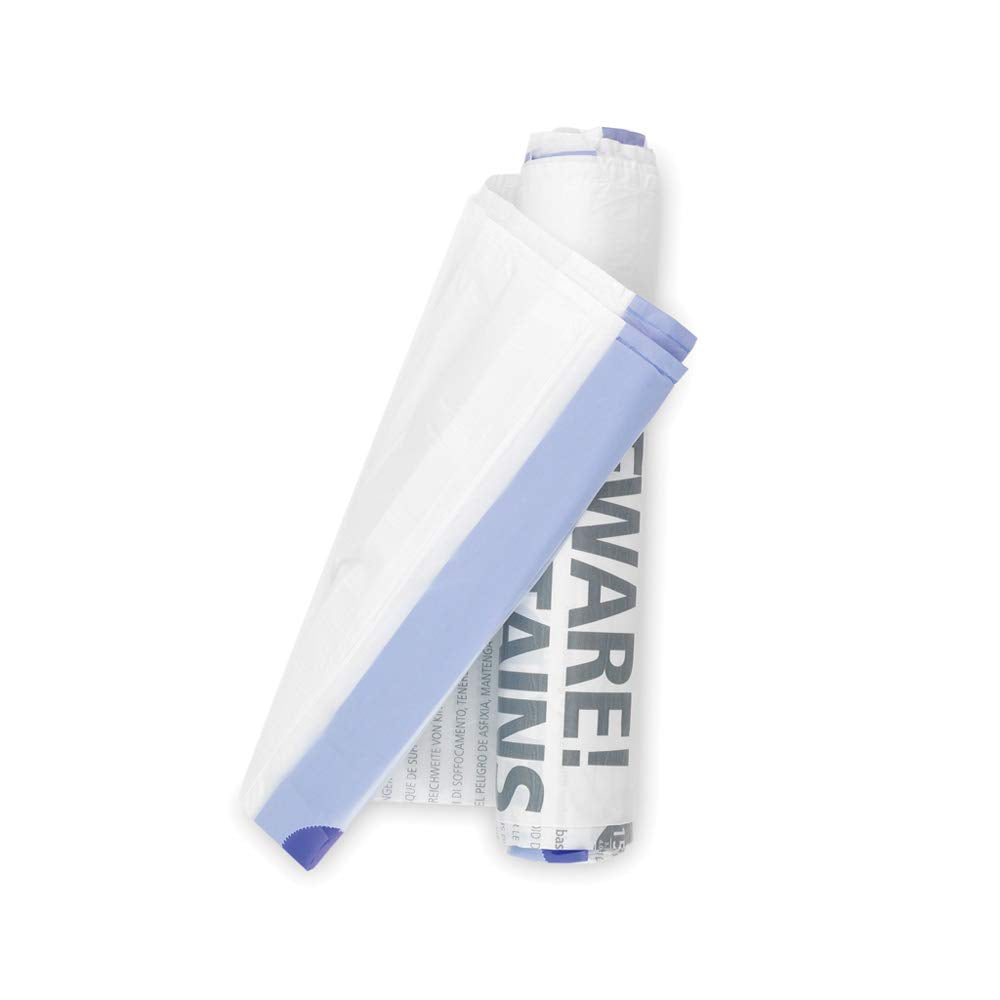 Brabantia Müllbeutel 15-20 Liter (Code D), Starke Müllsäcke mit Zugband 60-er Pack