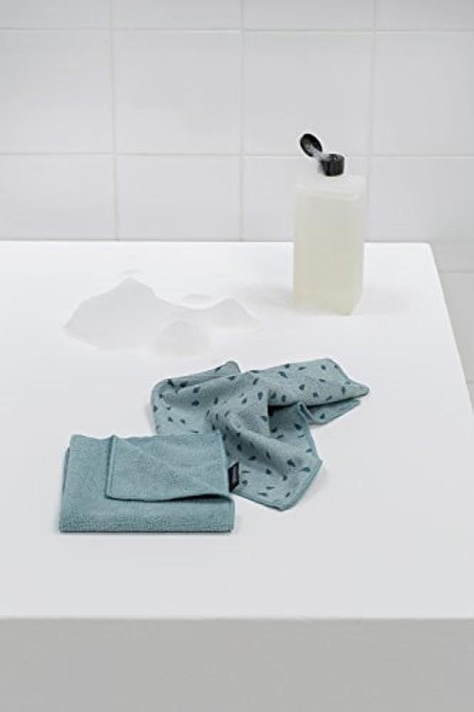 Brabantia Mikrofaser Reinigungstuch (2er Set), Hellgrau, 30 x 30 cm, 2-Einheiten
