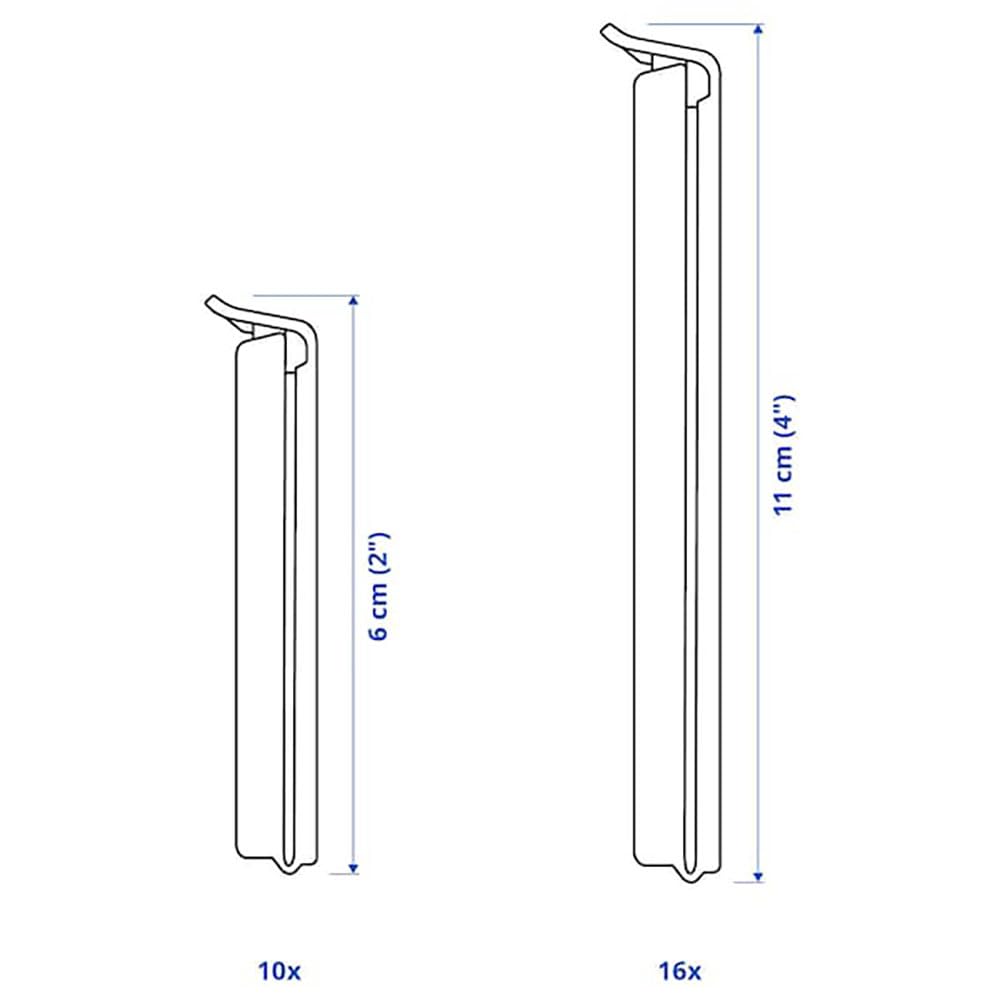 IKEA Bevara 103.391.71 Bag Clips Pack of 30 20 x 5 cm and 10 x 10 cm Mixed Colours