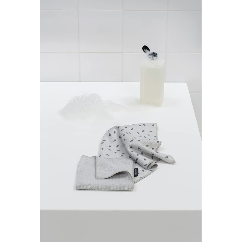 Brabantia Mikrofaser Reinigungstuch (2er Set), Hellgrau, 30 x 30 cm, 2-Einheiten