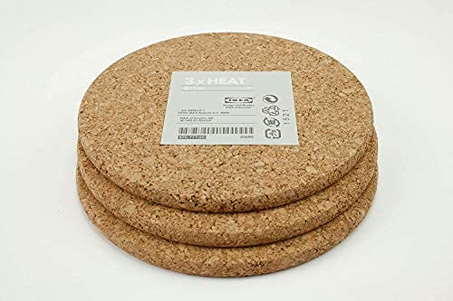 IKEA HEAT 3er Set Topfuntersetzer aus Kork 19cm Durchmesser Korkuntersetzer Untersetzer