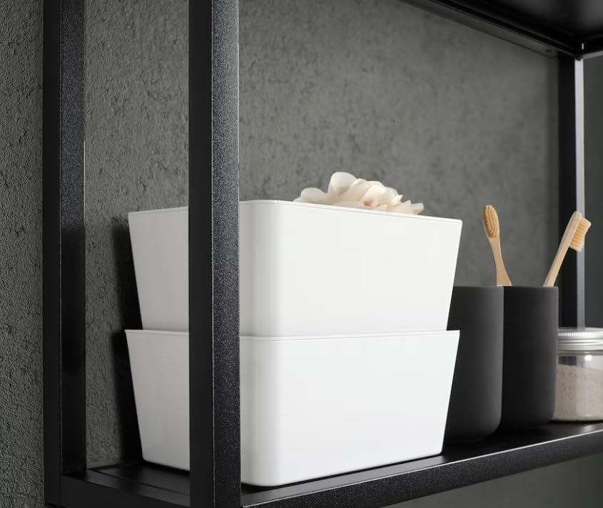 IKEA Kuggis kleine Box mit Deckel aus Kunststoff 13x18x8 cm - weiß