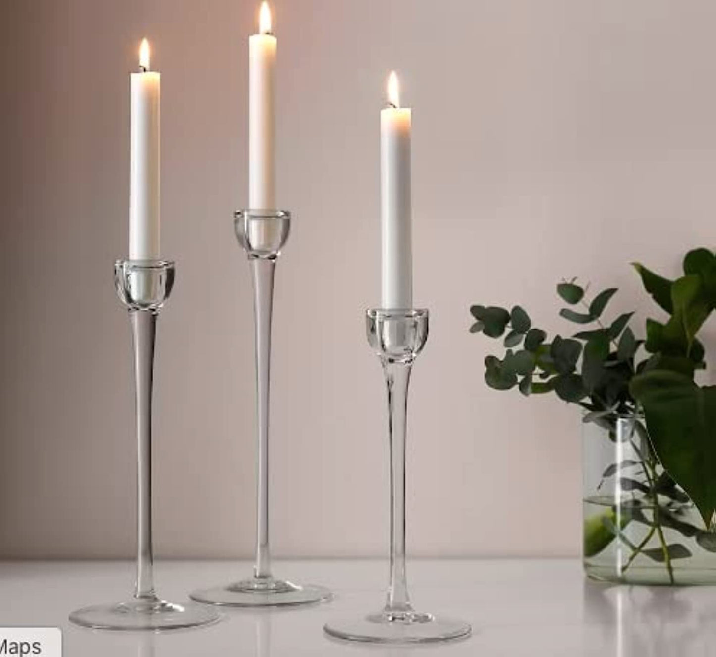 Ikea Kerzen-Kronleuchter-Stäbchen, geruchlos, Weiß, 19,1 cm, 20 Stück