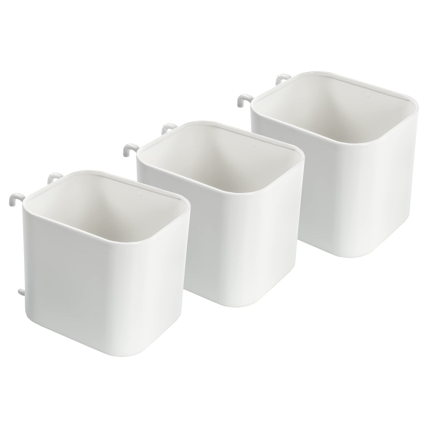 Ikea SKADIS 203.207.98 Aufbewahrungsbehälter mit offenem Deckel (passend für SKADIS Stecktafel), Weiß, 7,5 x 9,5 x 8 cm, Stahl, 3 Stück