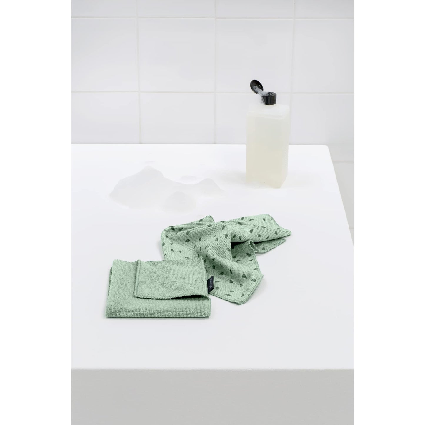 Brabantia Mikrofaser Reinigungstuch (2er Set), Hellgrau, 30 x 30 cm, 2-Einheiten