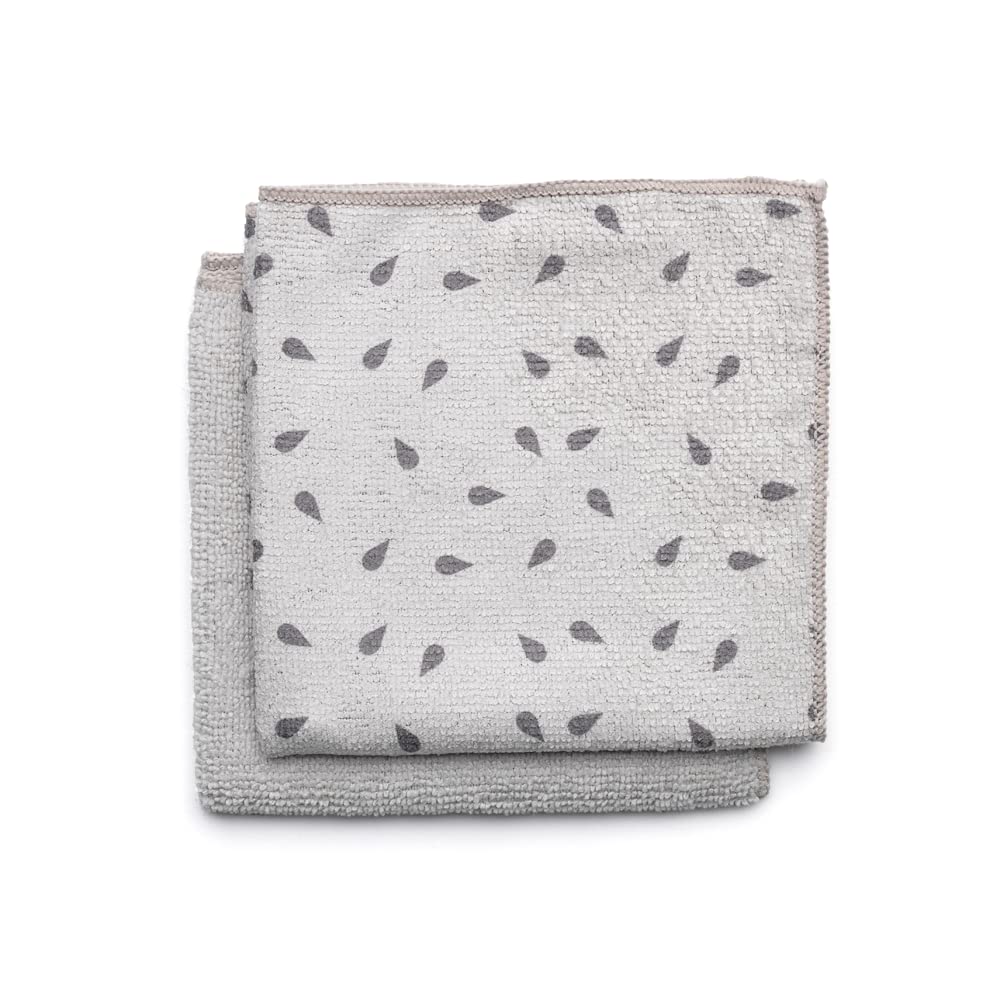 Brabantia Mikrofaser Reinigungstuch (2er Set), Hellgrau, 30 x 30 cm, 2-Einheiten
