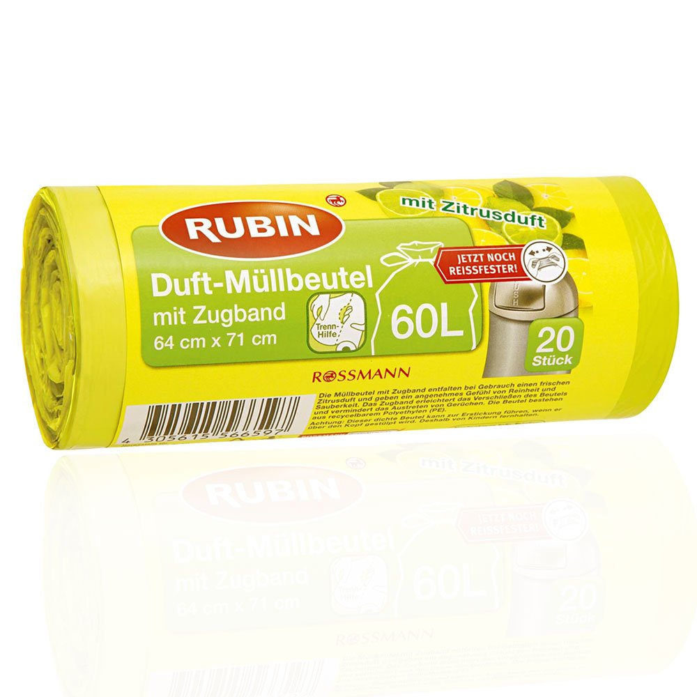 Duft Müllbeutel - 25 Liter (25 Stück) - Mit Tragegriffen - dezent duftend - 1er Pack - Ideal für Haushalt- Büro- und Badezimmereimer