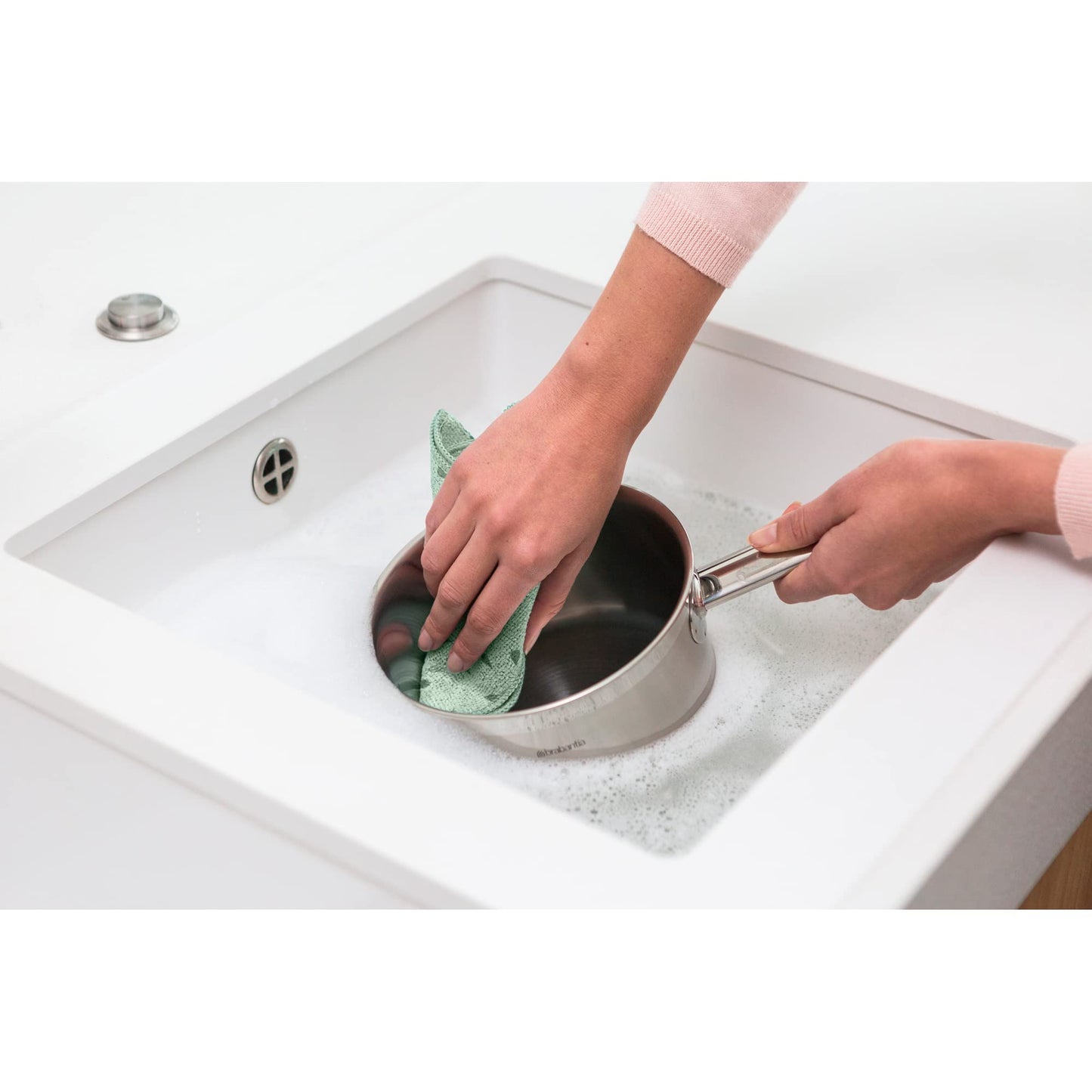 Brabantia Mikrofaser Reinigungstuch (2er Set), Hellgrau, 30 x 30 cm, 2-Einheiten