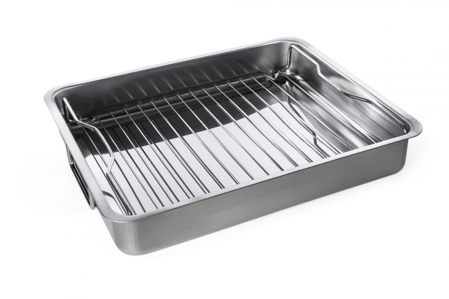 IKEA Koncis Ofenform mit Rost, Edelstahl, Silber, 40 x 32 x 7 cm
