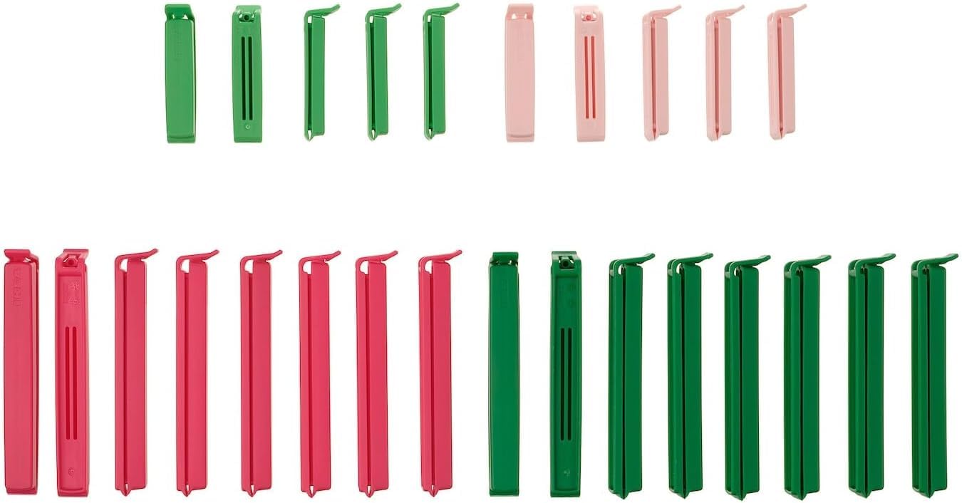 Ikea BEVARA Verschlussclips für Frischhaltebeutel - 26 Stück, wiederverwendbar, lebensmittelecht, luftdichter Verschluss - ideal für Küche und Haushalt