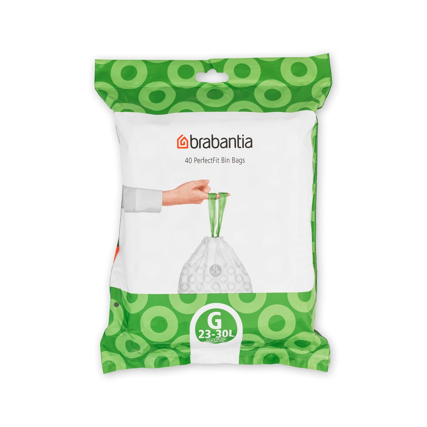 Brabantia Müllbeutel-Spenderpackung, 23-30 Liter, White, 40 Stück