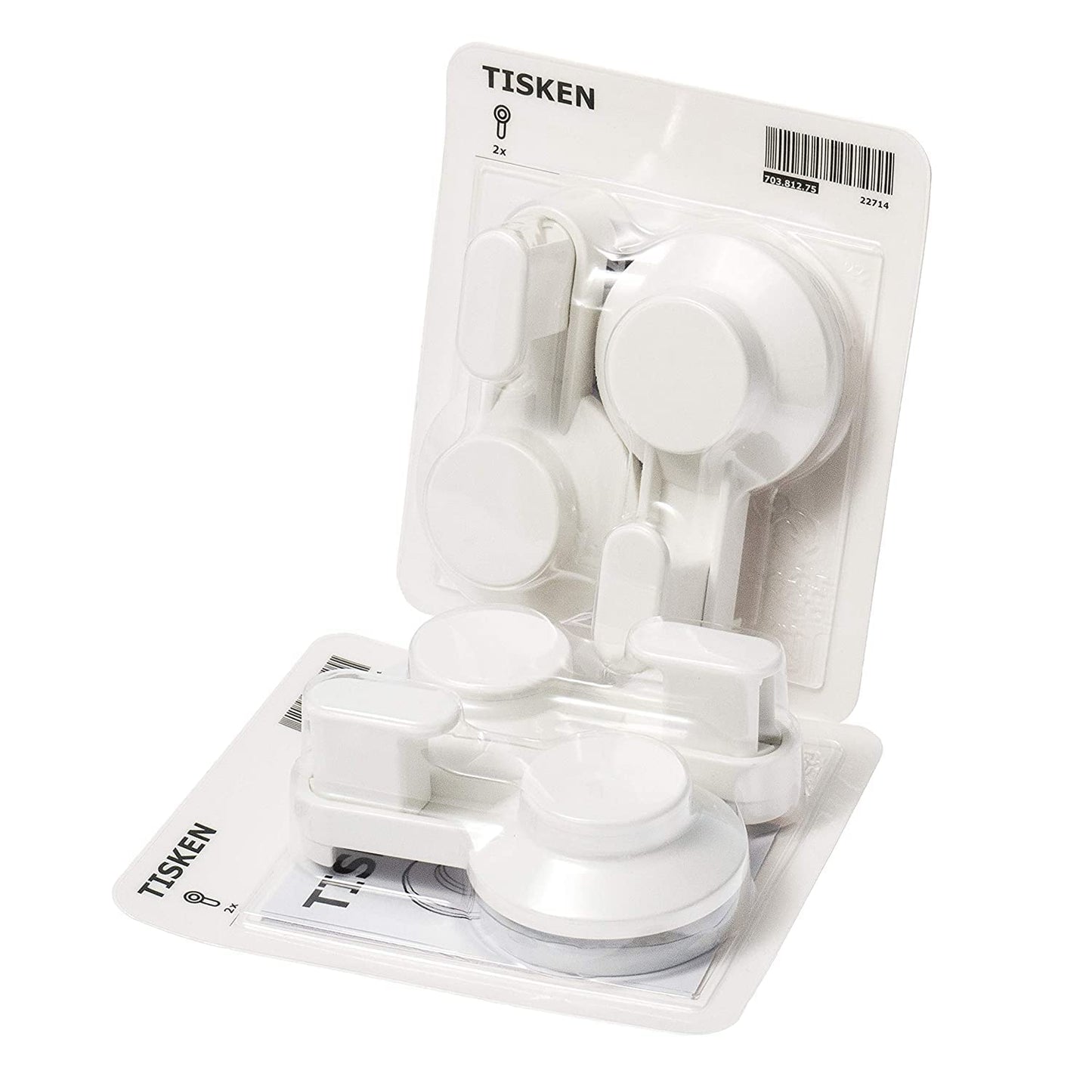 Ikea TISKEN Haken mit Saugnapf; in weiß; 4 Stück