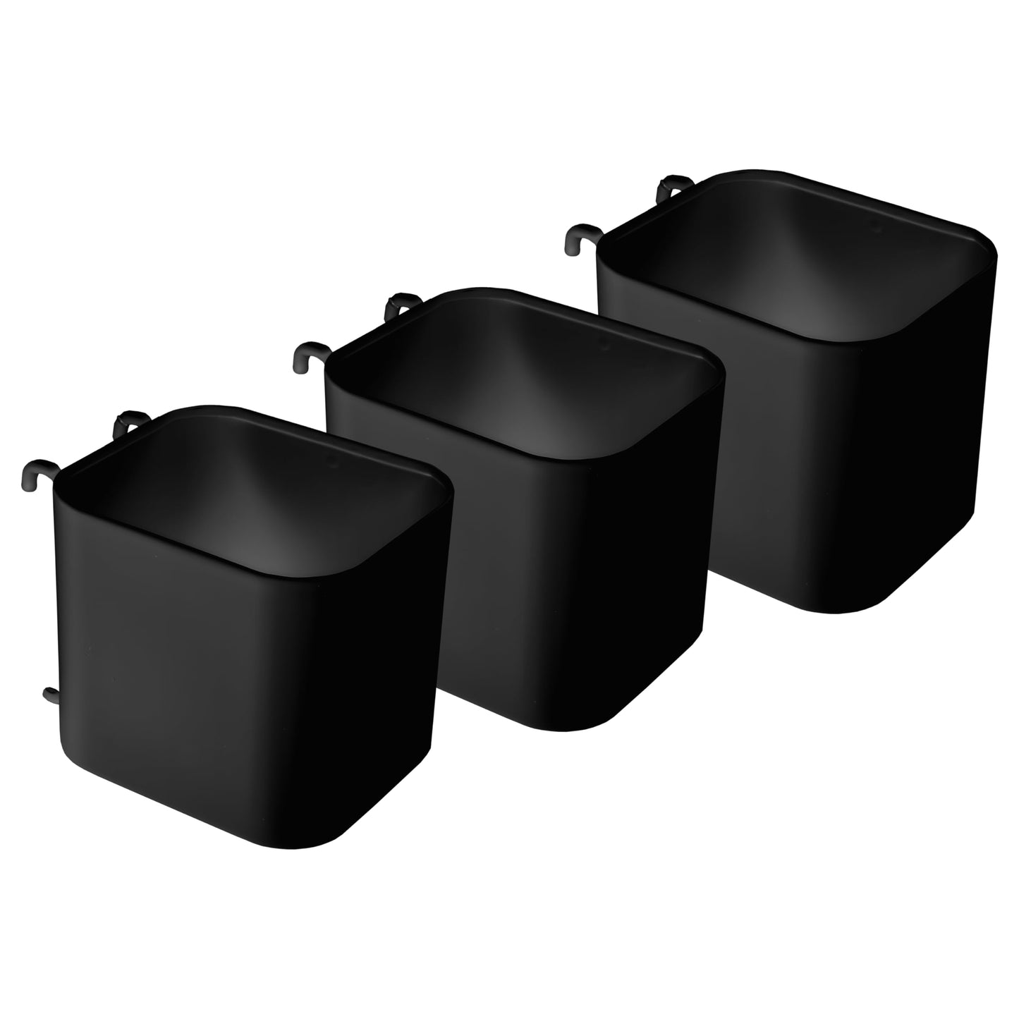 IKEA SKADIS 405.699.24 Aufbewahrungsbehälter mit offener Oberseite (passend für SKADIS Stecktafel), schwarz, 7,5 x 9,5 x 8 cm, Stahl, 3 Stück