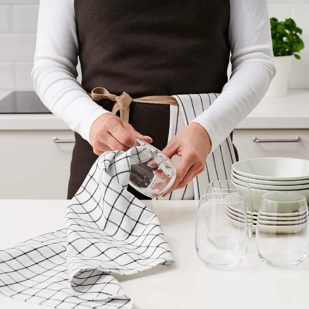 IKEA ASIA Rinnig Geschirrtuch, Gemustert, 45 x 60 cm, 4er-Set (dunkelgrau)