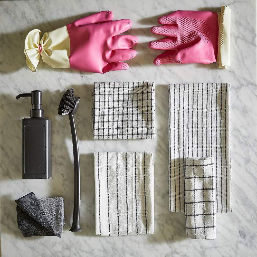 IKEA ASIA Rinnig Geschirrtuch, Gemustert, 45 x 60 cm, 4er-Set (dunkelgrau)