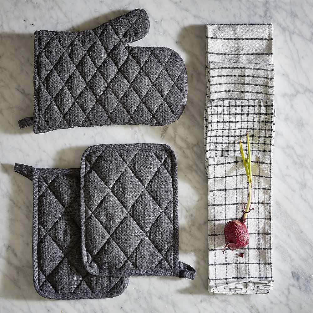 IKEA ASIA Rinnig Geschirrtuch, Gemustert, 45 x 60 cm, 4er-Set (dunkelgrau)