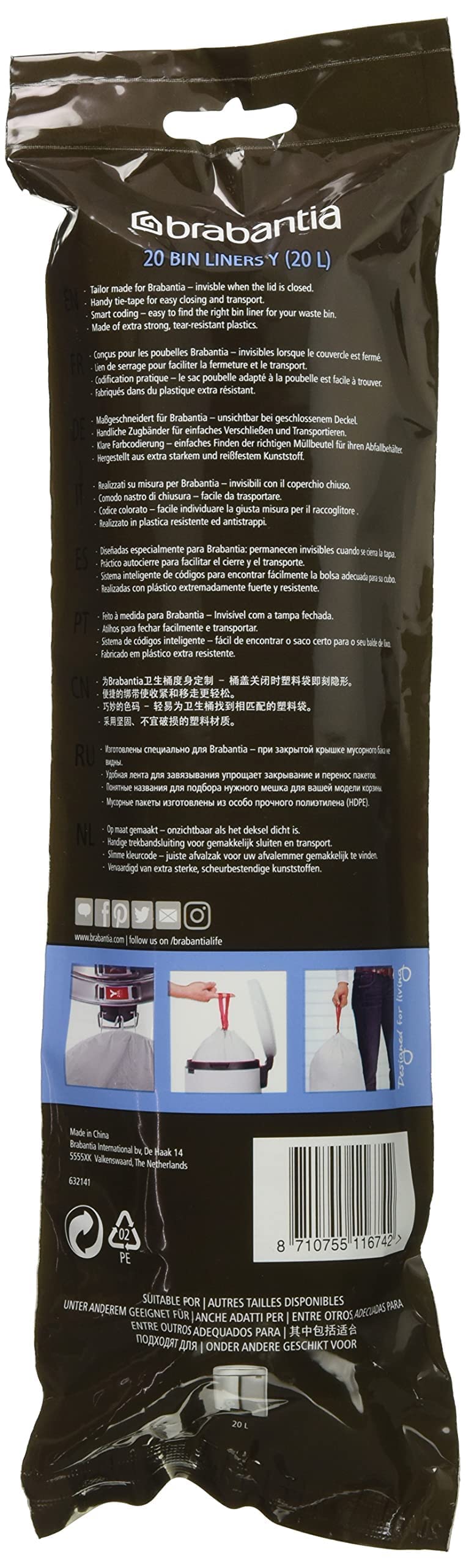 Brabantia Müllbeutel 20Liter (Y) (60 Stuck).