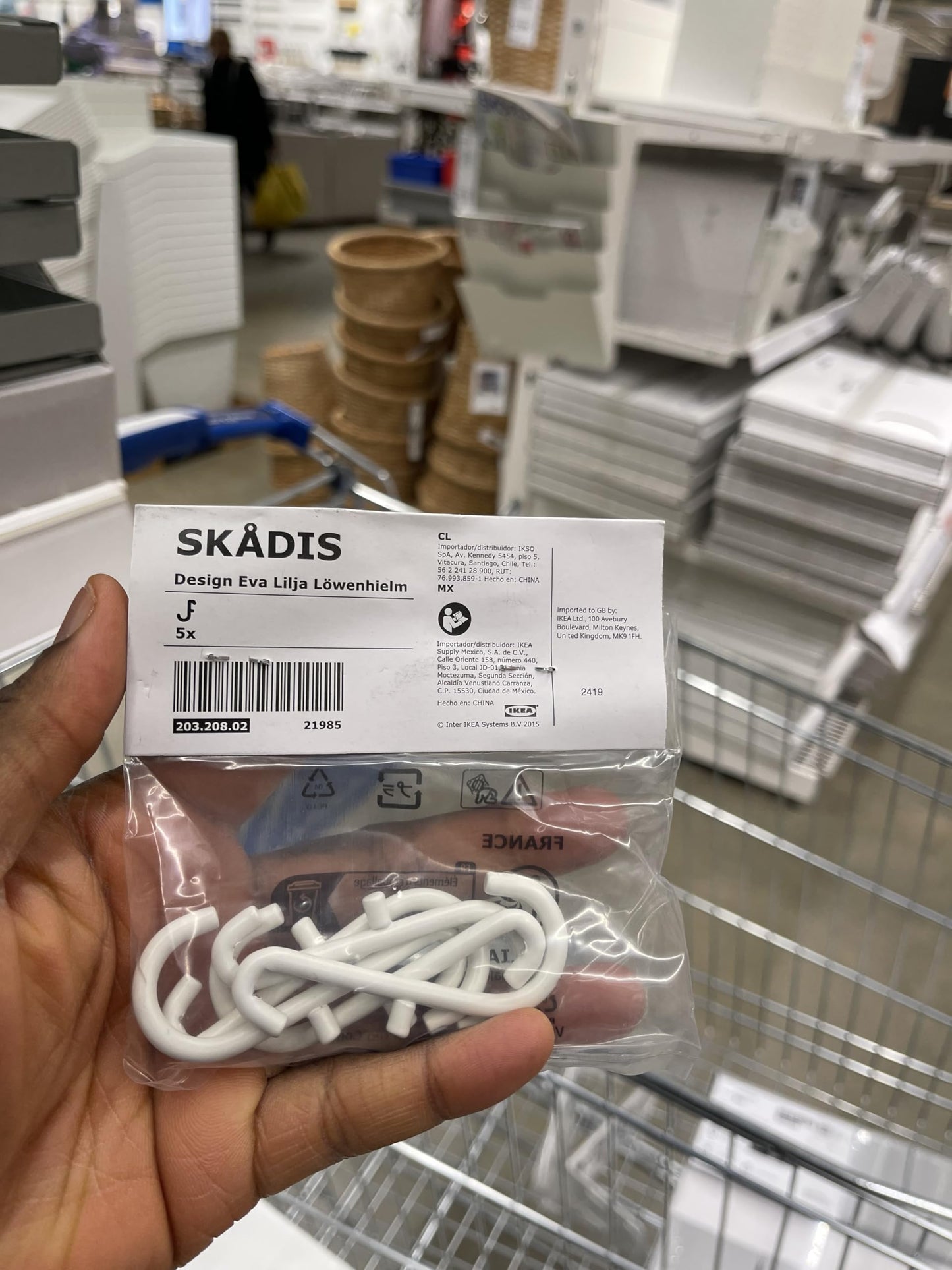 IKEA Skadis Haken, weiß, 5 Stück, 203.208.02
