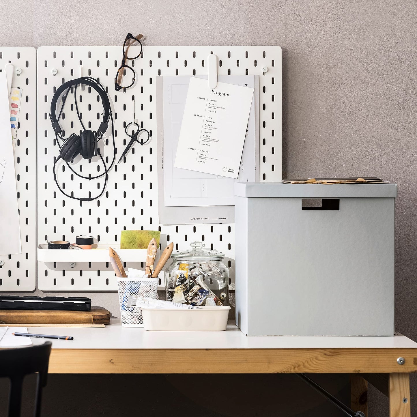 Ikea skådis pegboard weiß (56x56 cm)