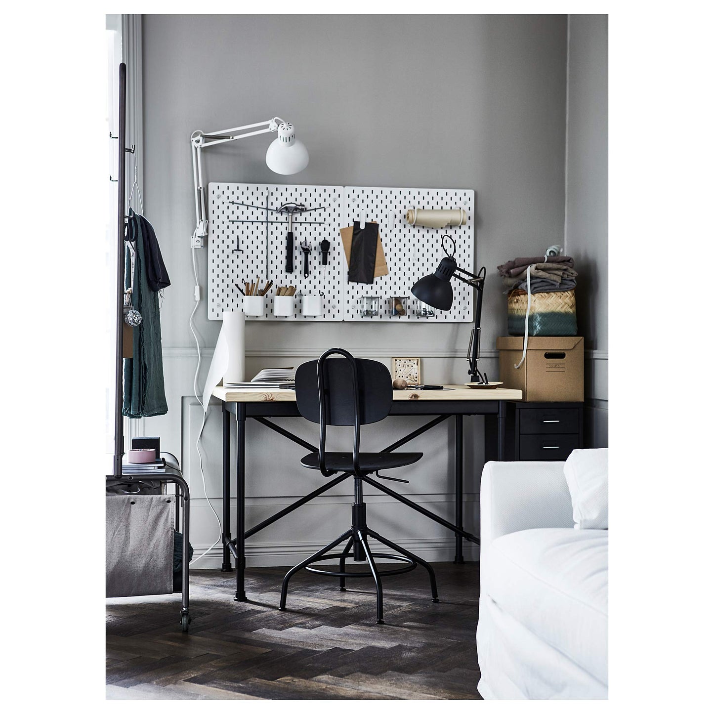 Ikea skådis pegboard weiß (56x56 cm)