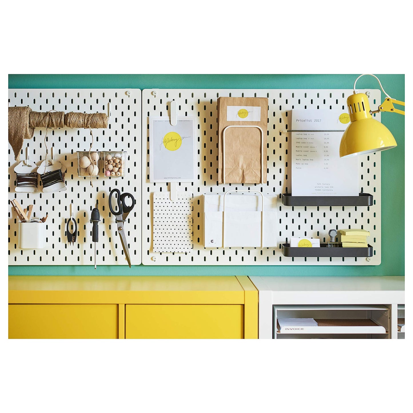 Ikea skådis pegboard 76x56 cm weiß