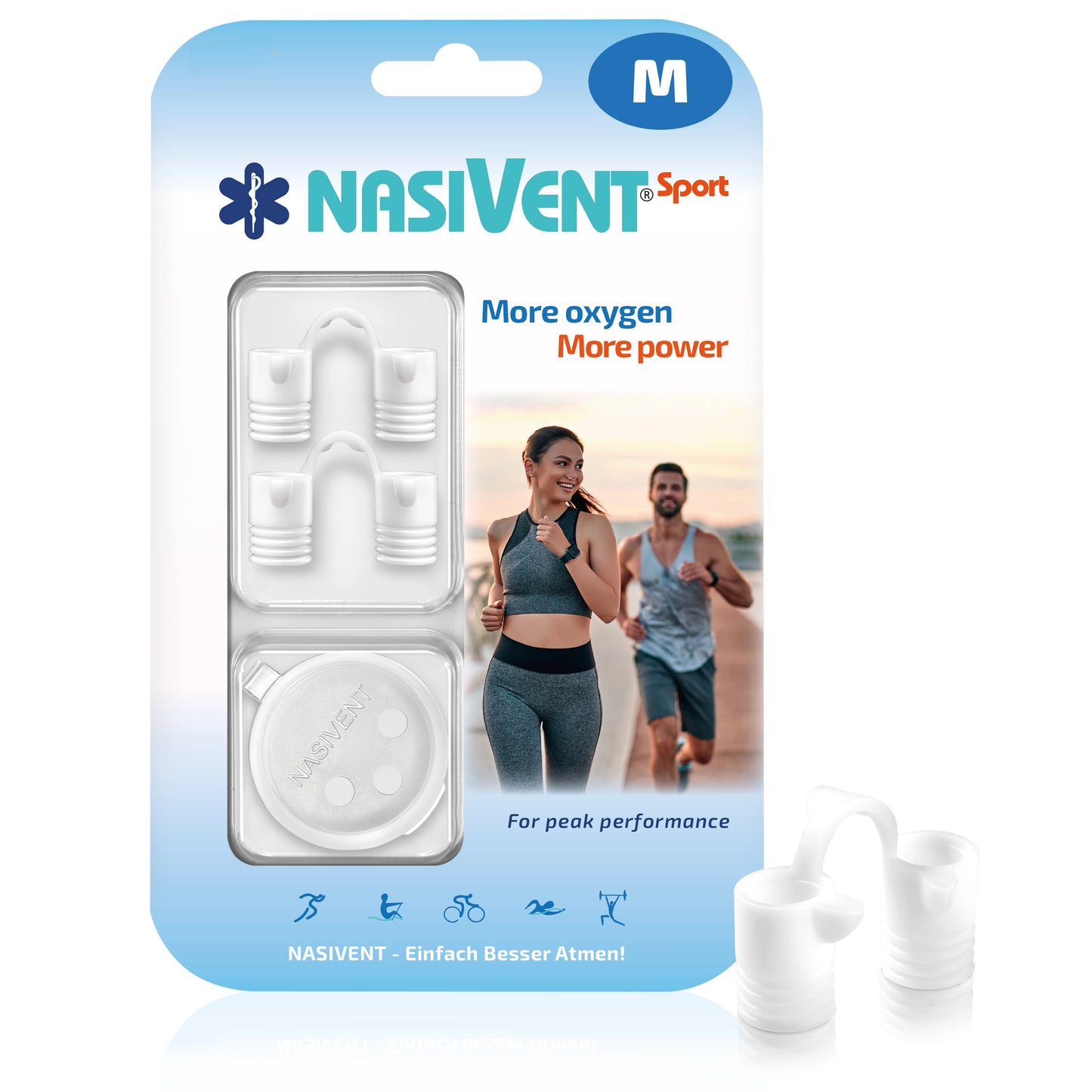 Nasivent Sport (2x M) Snow White - Nasendilatator für bessere Atmung beim Training & Sport