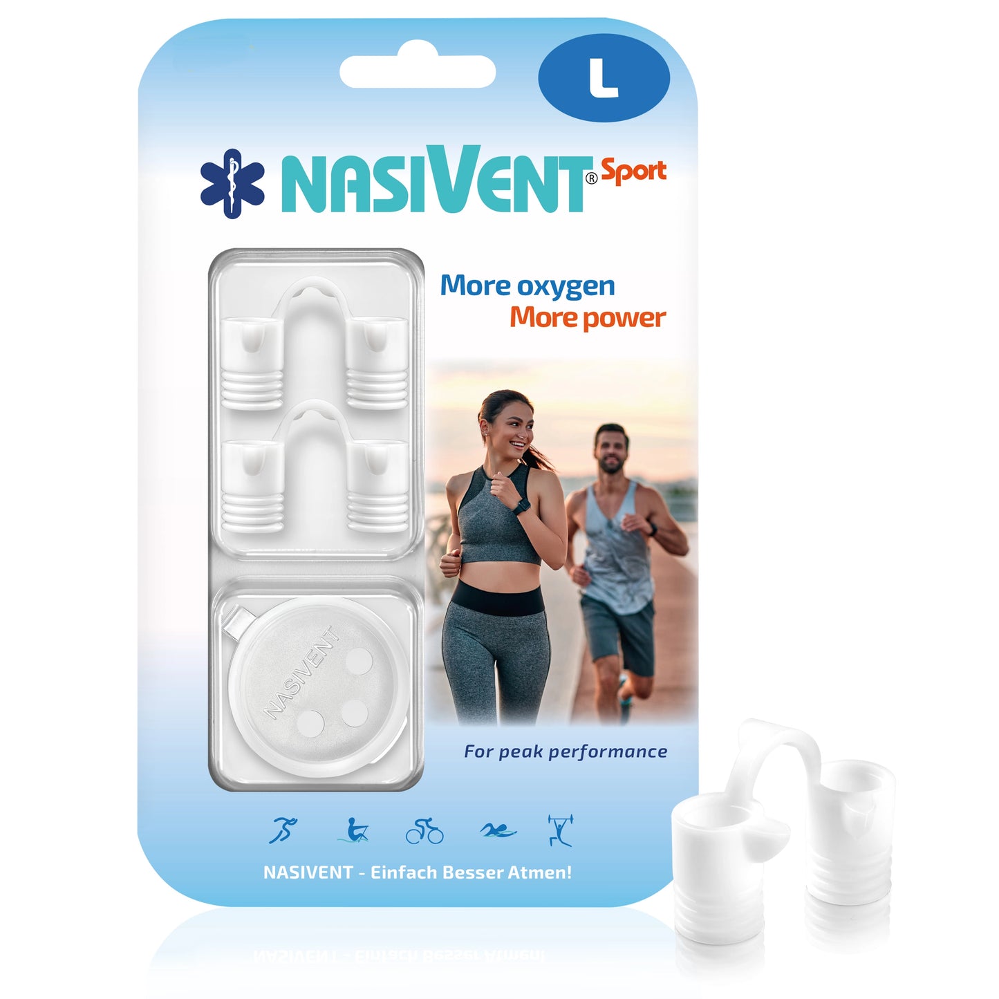 Nasivent Sport (2x L) Snow White - Nasendilatator für bessere Atmung beim Training & Sport