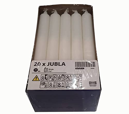 IKEA JUBLA Lüsterkerzen in weiß; duftneutral; 20 Stück