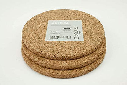 IKEA HEAT 3er Set Topfuntersetzer aus Kork 19cm Durchmesser Korkuntersetzer Untersetzer