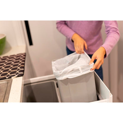 300 Stück Müllbeutel mit Tragegriff | 25 Liter | 30 Beutel pro Rolle | Reißfest & flüssigkeitsdicht | Produkt & Verpackung recyclebar