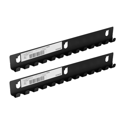 IKEA SKADIS Hakenleisten, passend für Skadis-Stecktafeln, Schwarz, Stahl, 28 x 3 x 2 cm, 005.699.35, 2er-Set