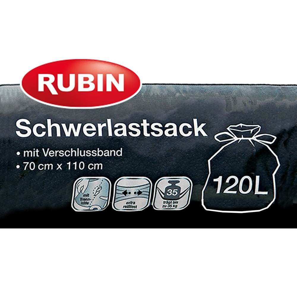 Schwerlast Abfallsäcke - Extra stark, reißfest & durchstoßsicher - 120 Liter - (18 Stück) - Für Haushalt, Garten und Renovierung