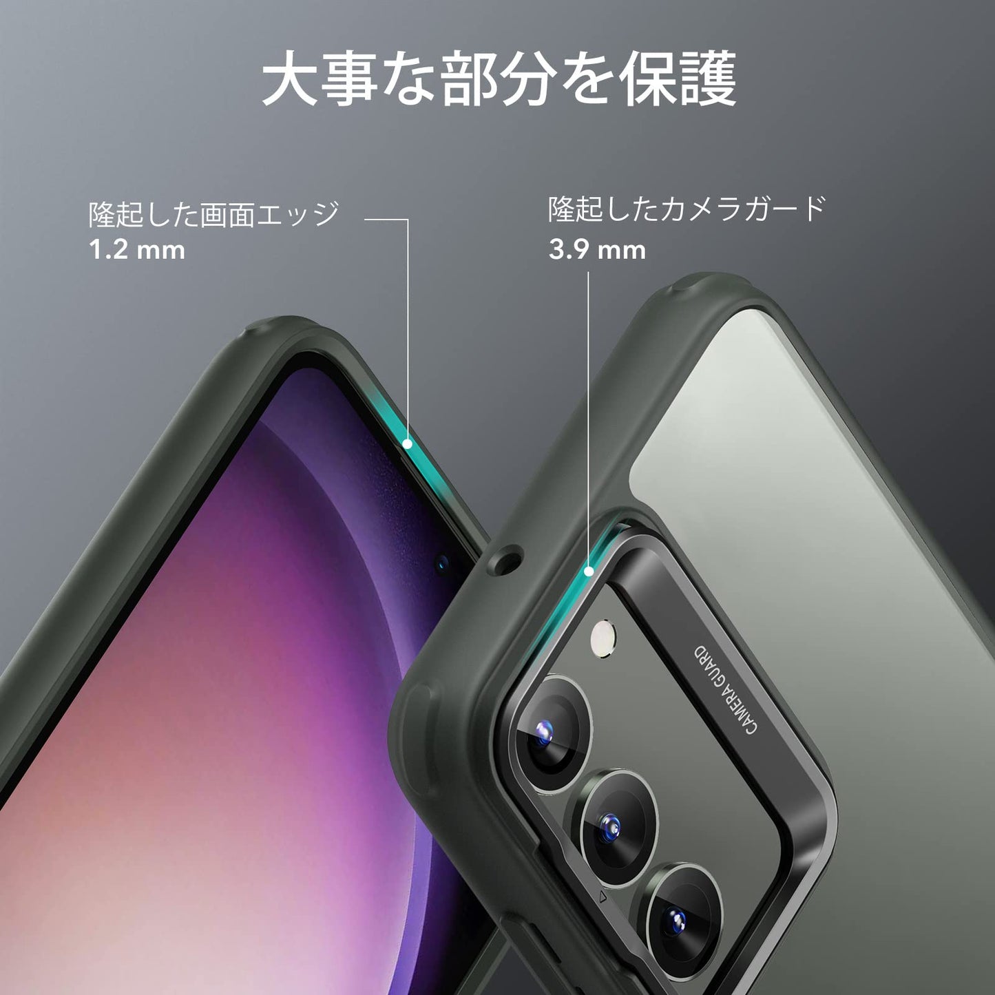 ESR Klassische Schutzhülle mit Ständer, kompatibel mit Samsung S23 Plus, transparente Rückseite