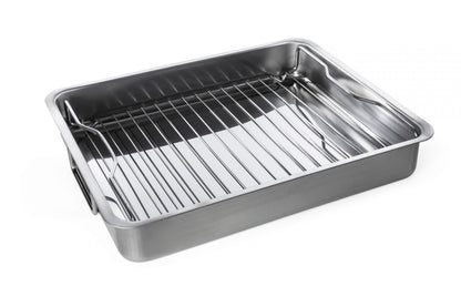 IKEA Koncis Ofenform mit Rost, Edelstahl, Silber, 40 x 32 x 7 cm