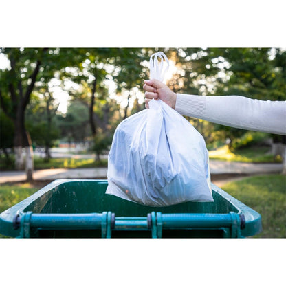 300 Stück Müllbeutel mit Tragegriff | 25 Liter | 30 Beutel pro Rolle | Reißfest & flüssigkeitsdicht | Produkt & Verpackung recyclebar