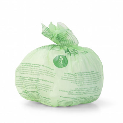 Brabantia 419683 PerfectFit Beutel 6L (S)- 10 Stück pro Rolle Müllbeutel, Maisstärke, weiß, 16 x 16 x 11 cm
