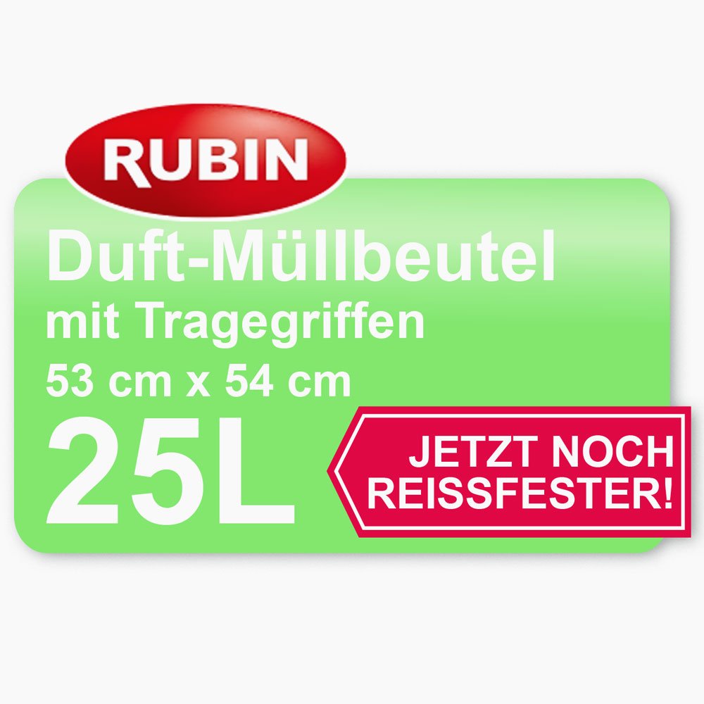 Duft Müllbeutel - 20 Liter (120 Stück) - Mit Tragegriffen - dezent duftend - 3er Pack (3x40 Stück) - Ideal für Haushalt- Büro- und Badeimer