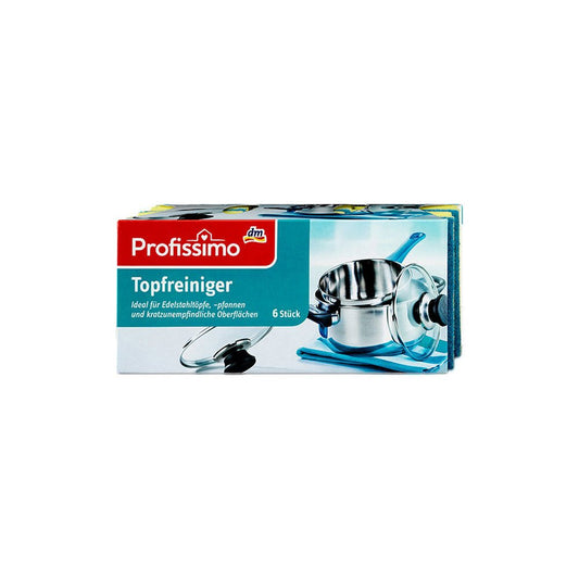 6 x Topfreiniger Schwämme - Besonders hygienisch und saugstark - Perfekt geeignet zur einfachen Handreinigung von Edelstahltöpfen, Pfannen sowie allen kratzunempfindlichen Oberflächen - FCKW-frei