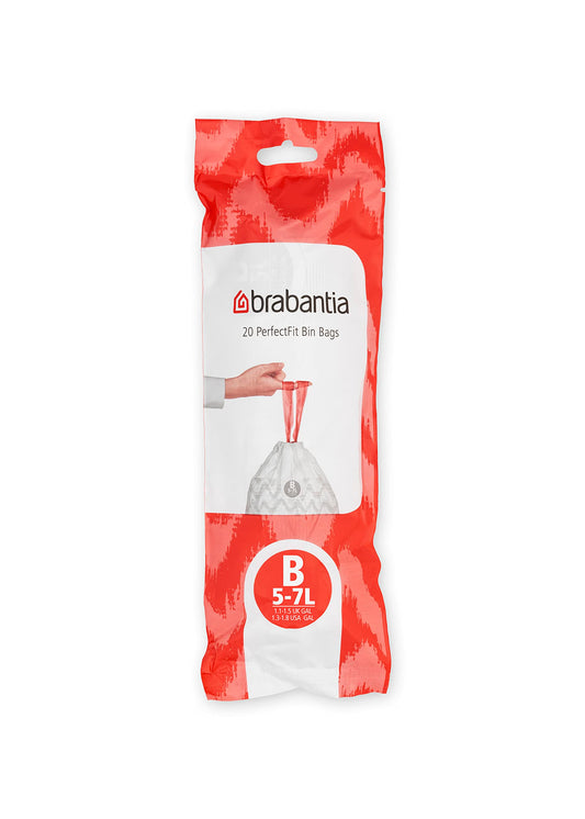 Brabantia PerfectFit Beutel 5 L (B) - 20 Stück pro Rolle 5 Liter (B) (20 Stück)