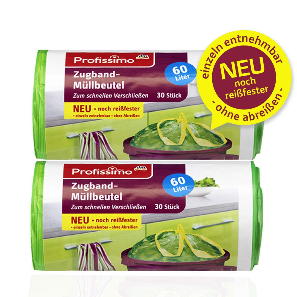 300 Stück Müllbeutel mit Tragegriff | 25 Liter | 30 Beutel pro Rolle | Reißfest & flüssigkeitsdicht | Produkt & Verpackung recyclebar