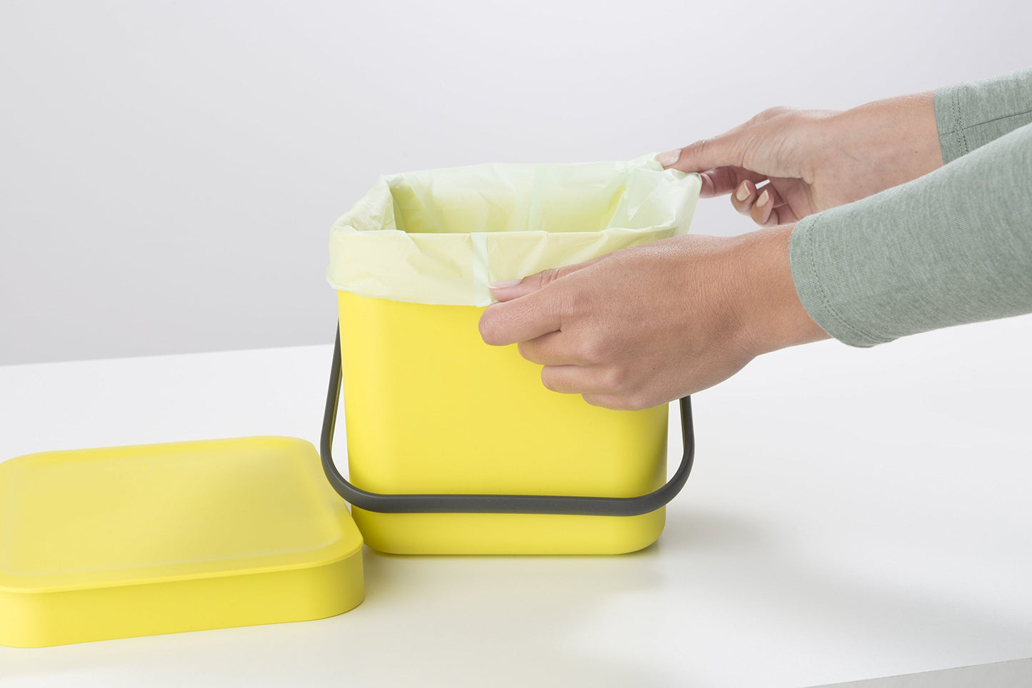 Brabantia 419683 PerfectFit Beutel 6L (S)- 10 Stück pro Rolle Müllbeutel, Maisstärke, weiß, 16 x 16 x 11 cm