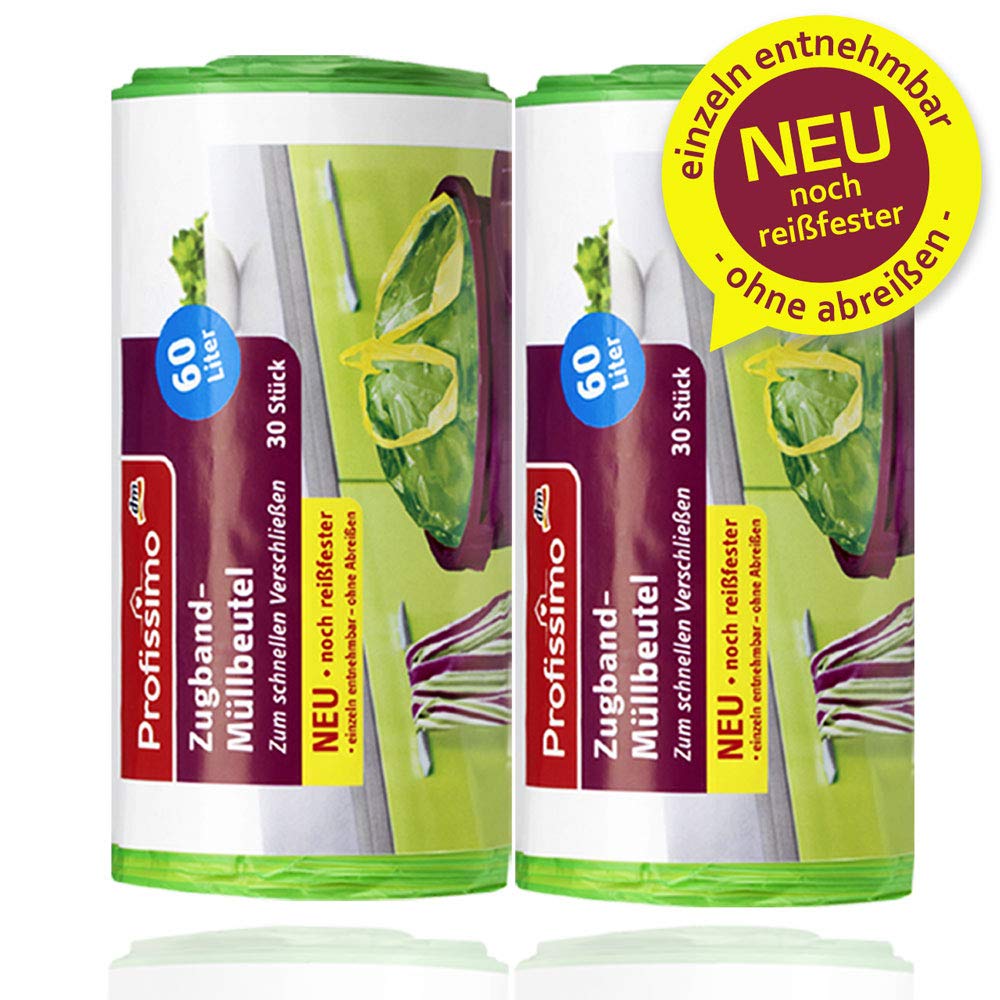 300 Stück Müllbeutel mit Tragegriff | 25 Liter | 30 Beutel pro Rolle | Reißfest & flüssigkeitsdicht | Produkt & Verpackung recyclebar