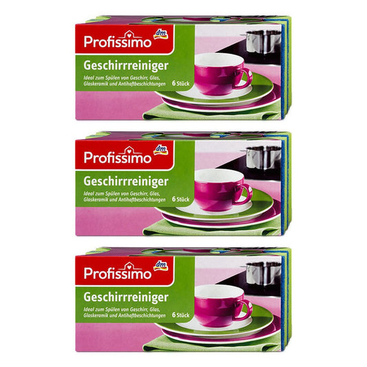 6 x Geschirrreiniger Schwämme - Besonders hygienisch und saugstark - Perfekt geeignet zum einfachen und gründlichen Spülen von Glas, Glaskeramik und Antihaftbeschichtungen - FCKW FREI