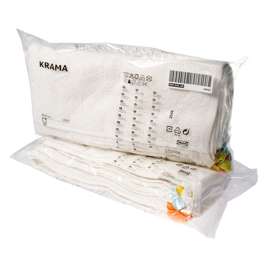 2 x IKEA Krama – Waschlappen, Weiß/10 Pack – 30 x 30 cm