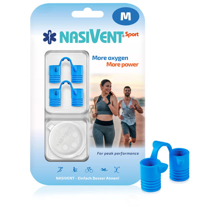 Nasivent Sport (2x M) Bleu Ciel - Dilatateur nasal pour une meilleure respiration pendant l'entraînement et le sport