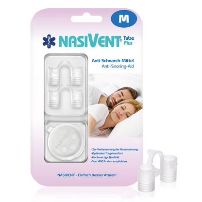 Nasivent Tube Plus® (2x M – 12 mm) Nasal Dilator for Improved Nasal Breathing & Against Snoring

